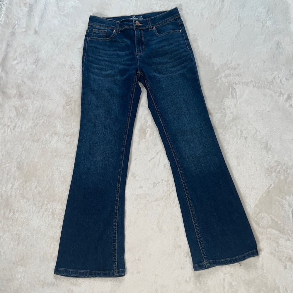 Jordache Girls Size 14 Bootcut Jeans Dark Wash Flare Retro Denim 5 Pocket EUC